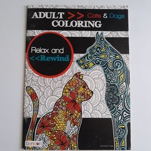 Adult Coloring Book Dogs and Cats Relax and Rewind